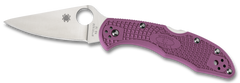 Spyderco Delica 4 Lightweight 2.88" VG-10 Drop Point Plain Purple FRN Folding Knife
