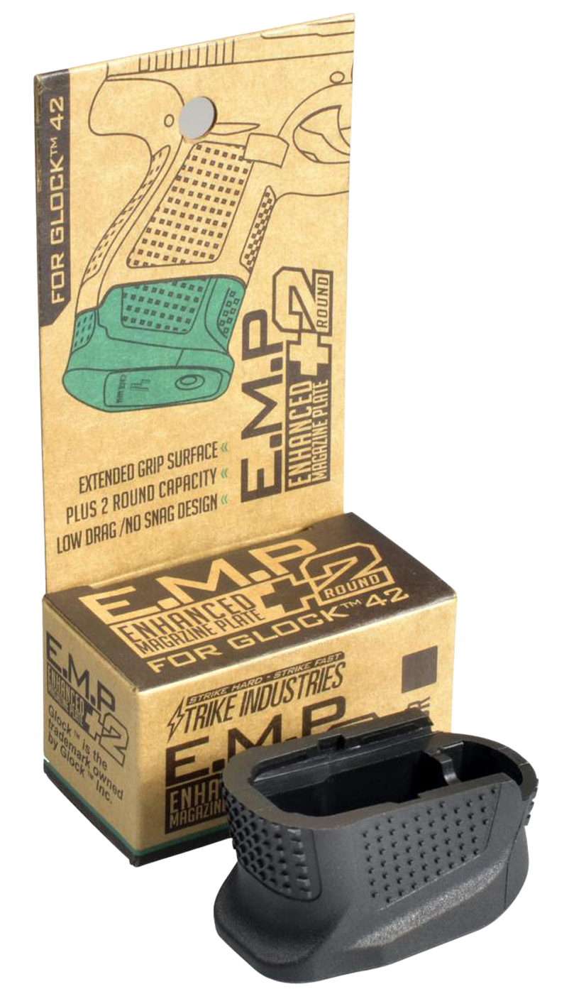 Strike Industries EMPG42B Enhanced Magazine Plate +2 for Glock 42 .380 ACP Polymer Black