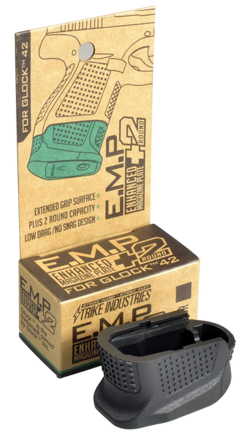 Strike Industries EMPG42B Enhanced Magazine Plate +2 for Glock 42 .380 ACP Polymer Black