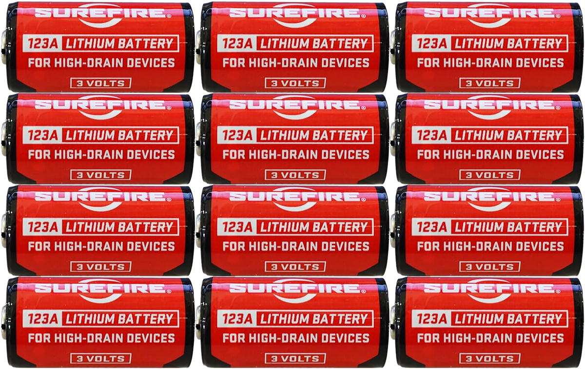 Surefire SF12ABBCS 123A 3V 1550 mAh Lithium Batteries (12-Pack) Clamshell