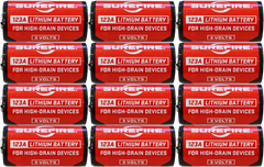 Surefire SF12ABBCS 123A 3V 1550 mAh Lithium Batteries (12-Pack) Clamshell