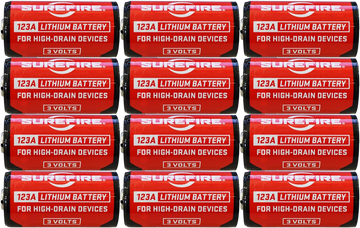 Surefire SF12ABBCS 123A 3V 1550 mAh Lithium Batteries (12-Pack) Clamshell