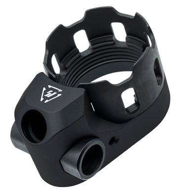 Strike Industries TRIBUS Enhanced Castle Nut & End Plate AR-15/AR-10 3 QD Points Black Hardcoat Anodized