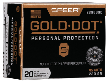 Speer Ammo Gold Dot Personal Protection 45 ACP 230gr Hollow Point - Box or Case