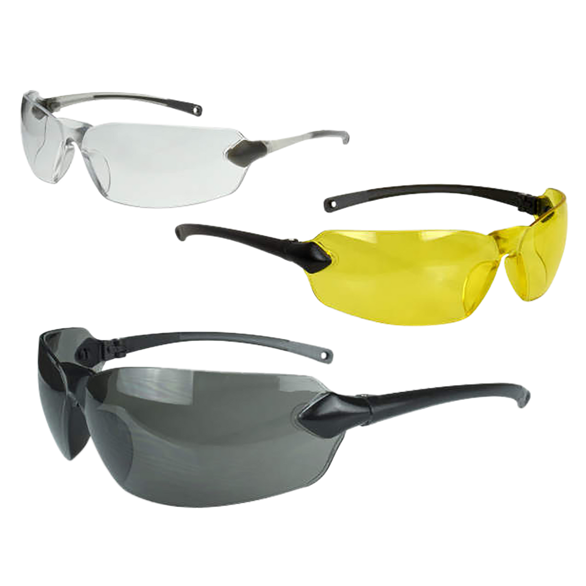 Radians Overlook OV3114CS Shooting Glasses 3-Pack Clear/Smoke Gray/Amber Lens