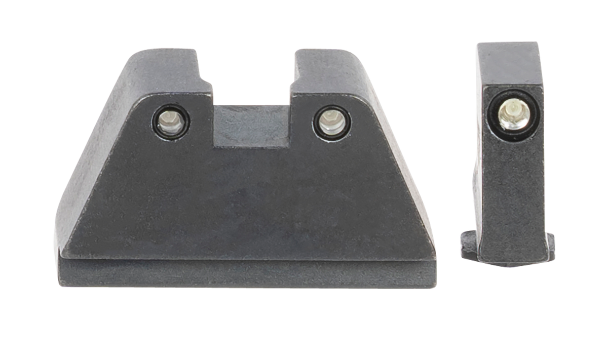 Ameriglo GL814 Optic Compatible Sight Set for Glock 2XL Tall - Green Tritium Black Outline Front / Green Tritium Black Outline Rear