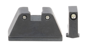 Ameriglo GL814 Optic Compatible Sight Set for Glock 2XL Tall - Green Tritium Black Outline Front / Green Tritium Black Outline Rear