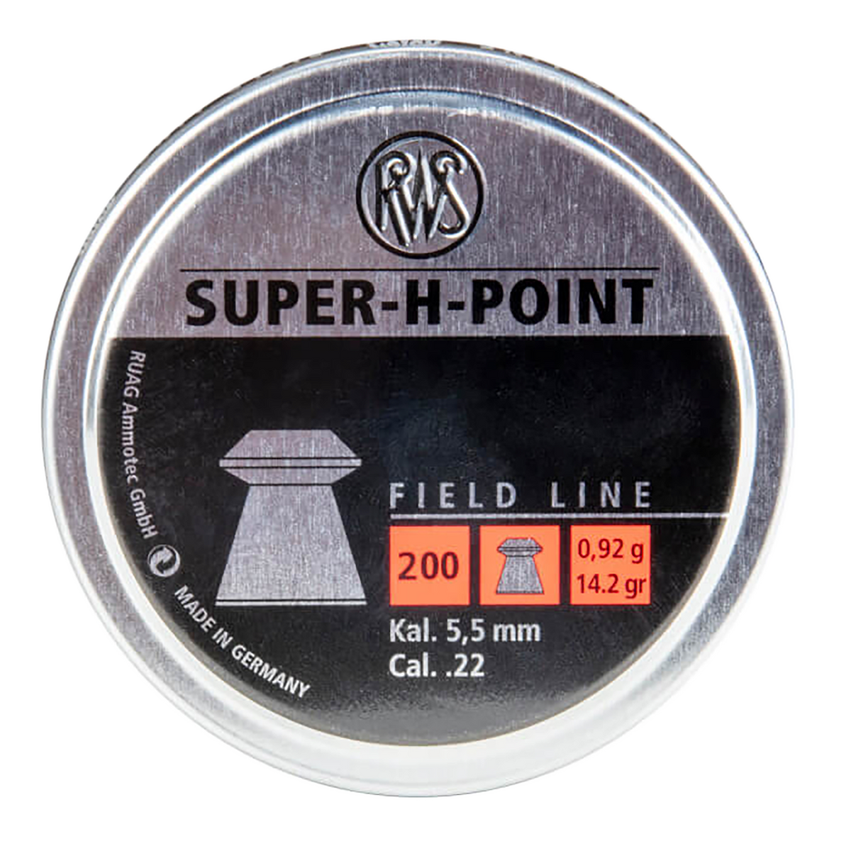 Umarex USA RWS Super-H Point Field Line .22 14.2gr Lead Hollow Point - 200 Per Tin