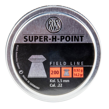 Umarex USA RWS Super-H Point Field Line .22 14.2gr Lead Hollow Point - 200 Per Tin