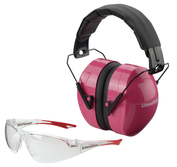 Champion Targets Eyes & Ears Combo 26 dB Over the Head Pink/Black Adult