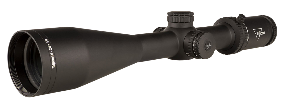 Trijicon Tenmile 6-24x50mm 30mm Tube SFP LED Illuminated MRAD Ranging Green Dot Riflescope - Matte Black