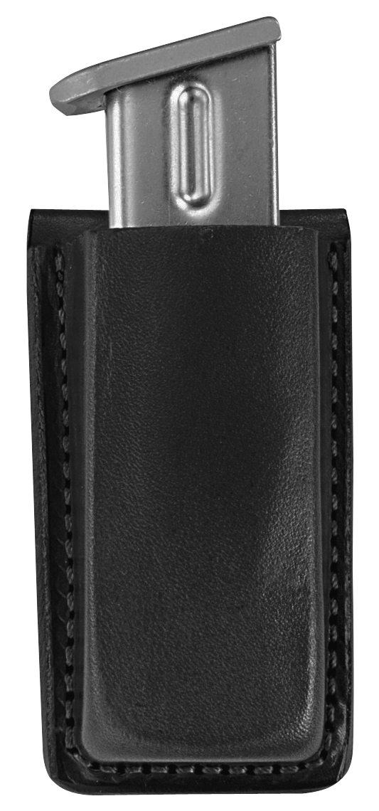 Bianchi 18056 Open Top Mag Pouch Single Black Leather Belt Clip - Fits Glock 17/19/22/23/30, S&W 9/40F, M&P 9/40