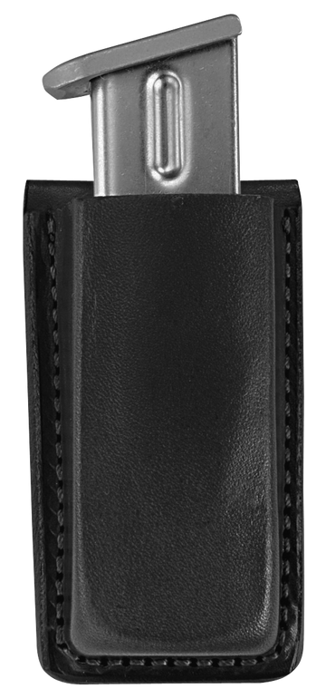 Bianchi 18056 Open Top Mag Pouch Single Black Leather Belt Clip - Fits Glock 17/19/22/23/30, S&W 9/40F, M&P 9/40