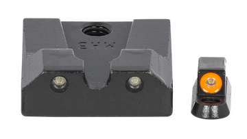 Meprolight Hyper-Bright CZ P-10 Green Tritium Orange Outline Front Fixed Pistol Night Sights - Non-Optics Ready