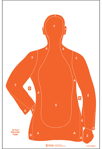 Action Target B-21E Qualification Silhouette Paper Target 23" x 35" 100/Box Orange