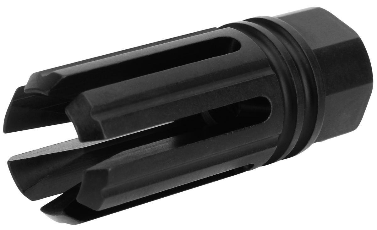 TacFire MZ1005N 6 Prong Flash Hider 5.56x45mm NATO AR-15 1/2x28 Black Nitride Steel