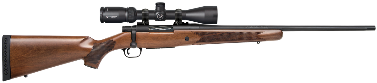 Mossberg Patriot 6.5 Creedmoor 22" 5+1 Bolt-Action Rifle - Walnut Stock, Fluted Barrel, Vortex Crossfire II 3-9x40 Scope