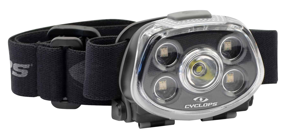 Cyclops XP Force 350/15 Lumen Cree LED Headlamp Red/Green/White - Black