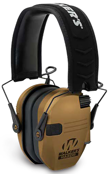Walkers Game Ear Razor Slim Electronic Muff 23 dB Over the Head Battle Brown/Black Polymer