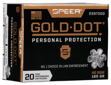 Speer Ammo Gold Dot Personal Protection 40 S&W 165gr Hollow Point - Box or Case