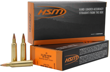 HSM Varmint 22-250 Rem 55gr Soft Point 20 Rd - Box or Case