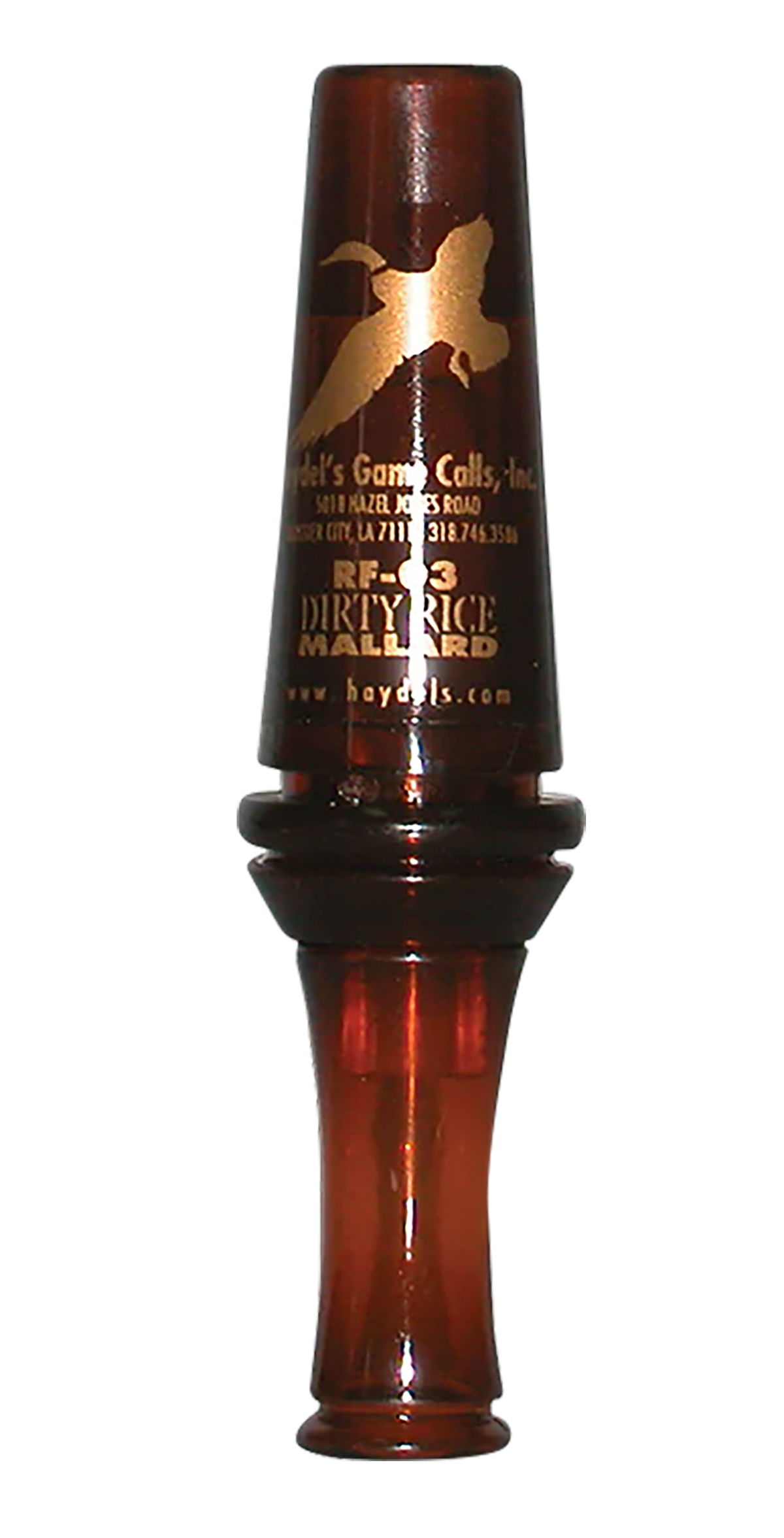 Haydels RF03 Dirty Rice Double Reed Mallard Duck Call - Brown Plastic