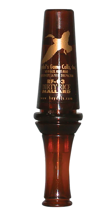 Haydels RF03 Dirty Rice Double Reed Mallard Duck Call - Brown Plastic