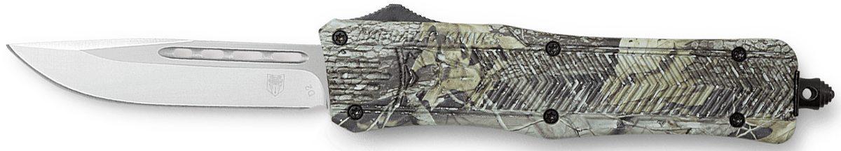 CobraTec Knives CTK-1 American Flag 3" OTF D2 Steel Woodland Camo Aluminum Handle