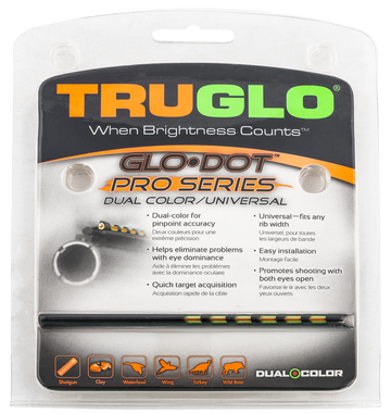 Truglo Glo-Dot Pro Series Universal Dual-Color Fiber Optic Shotgun Front Sight .120 in Black