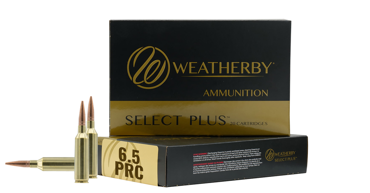 Weatherby Select Plus 6.5 PRC 124gr Hammer Custom 20rd - Box or Case