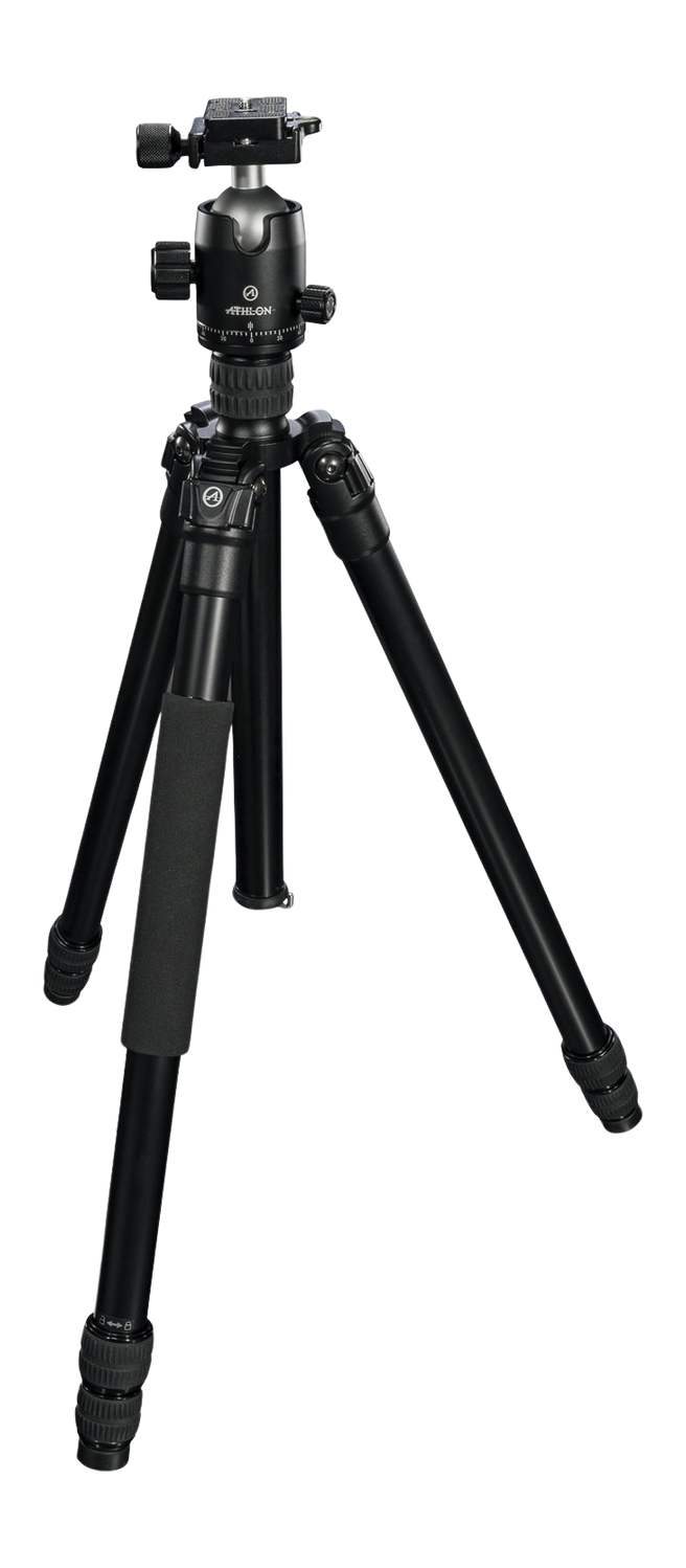 Athlon Midas AL28 Aluminum Tripod 65" Max Height 26 lb Load Ball Head with Arca-Swiss Mount