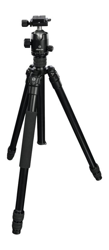 Athlon Midas AL28 Aluminum Tripod 65" Max Height 26 lb Load Ball Head with Arca-Swiss Mount