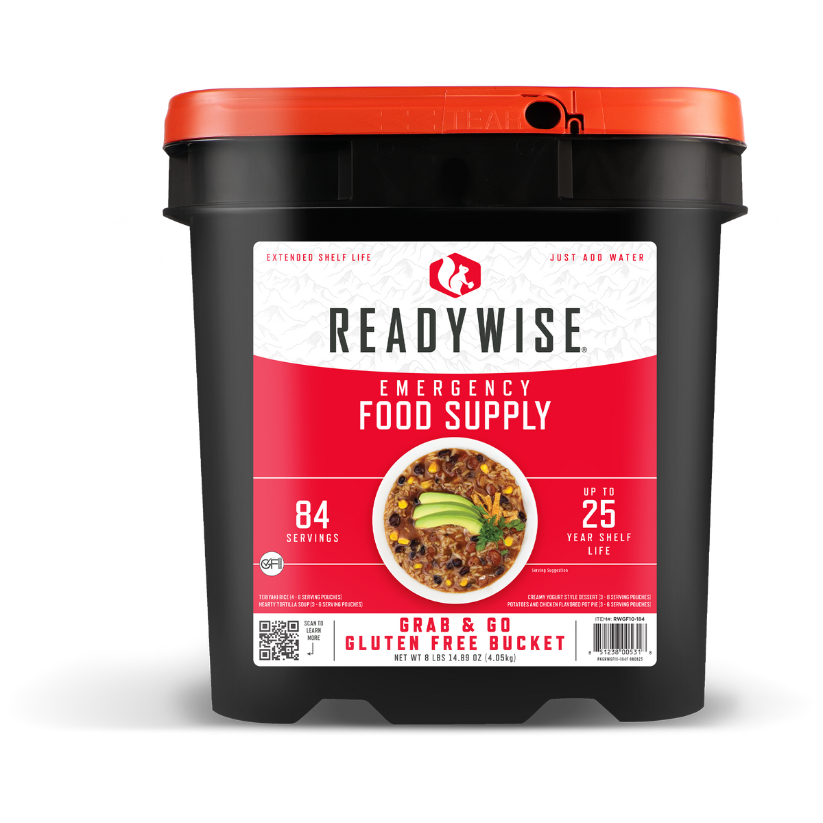 ReadyWise Gluten Free Freeze Dried Entrees 84 Servings Per Bucket