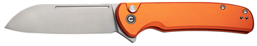 Civivi Knives Chevalier II 3.47" Folding Sheepsfoot Plain Satin 14C28N - Orange Aluminum Handle