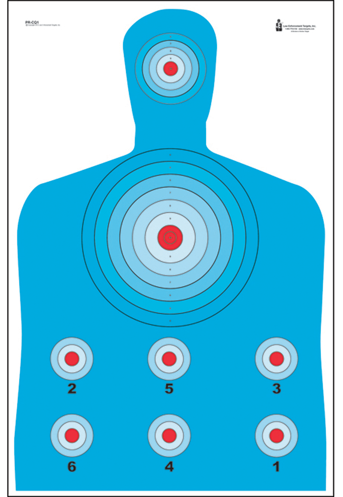 Action Target PRCQ1100 Qualification High Visibility Fluorescent Silhouette Paper Target 23" x 35" Blue/Red 100/BX