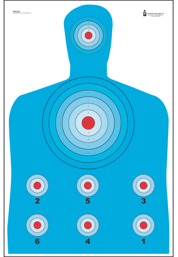 Action Target PRCQ1100 Qualification High Visibility Fluorescent Silhouette Paper Target 23" x 35" Blue/Red 100/BX