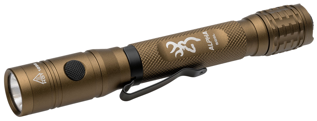 Browning Alpha 2AA Flashlight 36/525 Lumens Burnt Bronze - White LED/Green