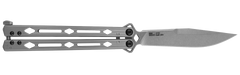 Kershaw 5150 Lucha 4.60" Butterfly Drop Point Plain 14C28N SS Knife - Stonewashed Bead Blasted Stainless Steel