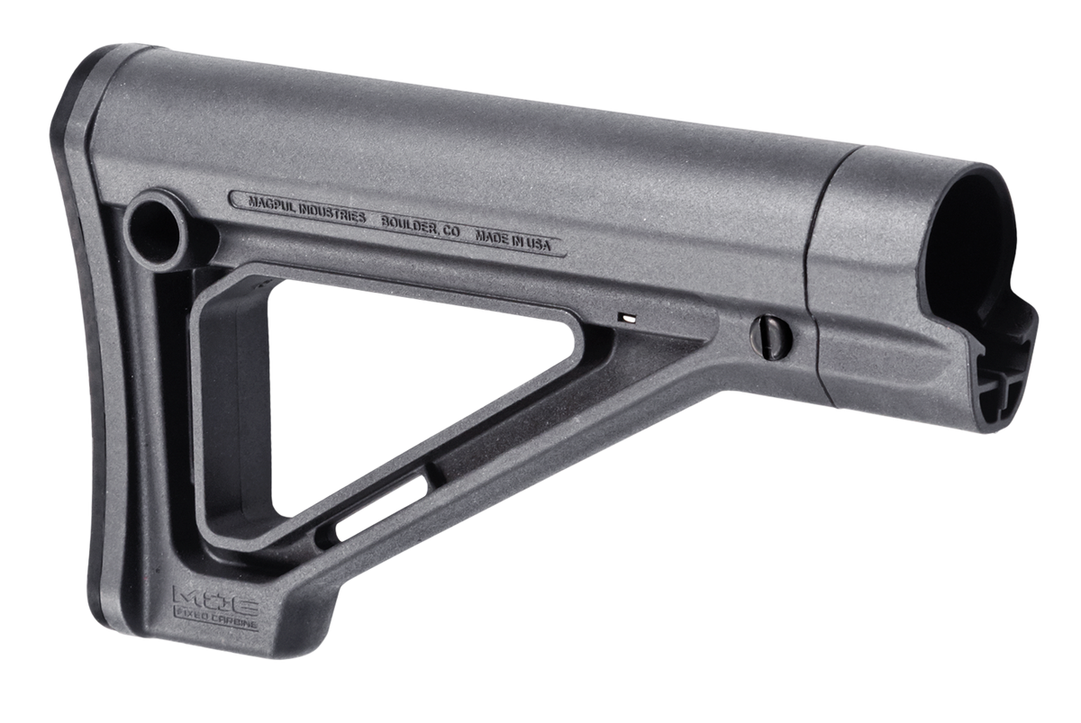 Magpul Industries MOE Fixed Carbine Stock Mil-Spec Stealth Gray Synthetic for AR-15/M16/M4