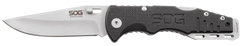 S.O.G Salute Mini 3.10" Folding Clip Point Plain Bead Blasted 8Cr13MoV SS Black G10 Knife