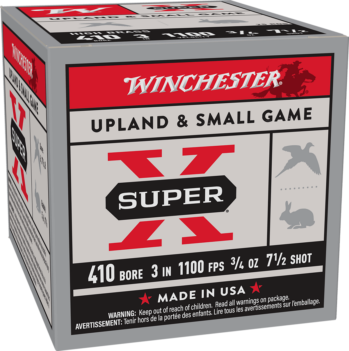 Winchester Ammo Super X Heavy Game Load High Brass 410 Gauge 3" 3/4 oz 7.5 Shot 25 Rd - Box or Case