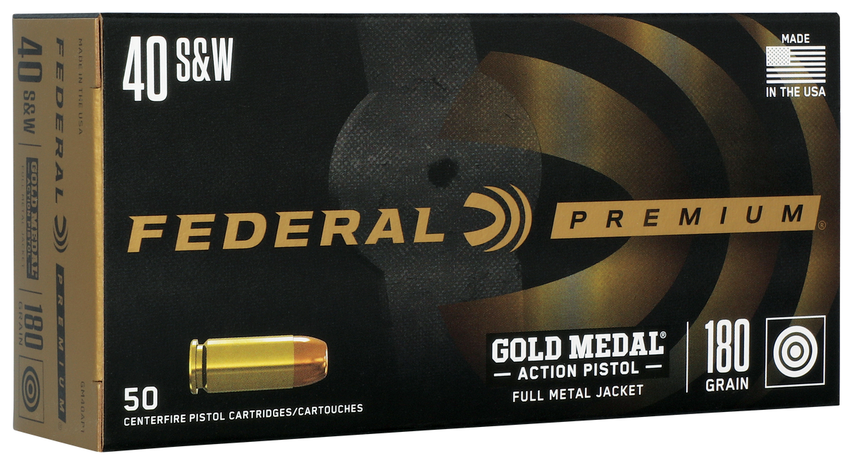 Federal Gold Medal Action Pistol 40 S&W 180gr FMJ 50 Rd - Box or Case