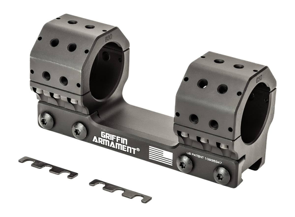 Griffin Armament GPM 30mm Scope Mount 1.1" Height - Black Hardcoat Anodized