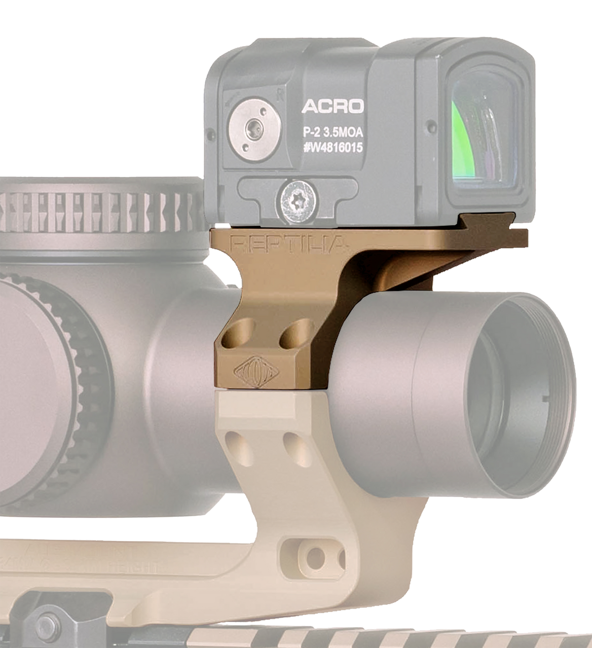 Reptilia ROF-90 34mm Offset Optic Mount FDE Anodized Aluminum for Aimpoint ACRO