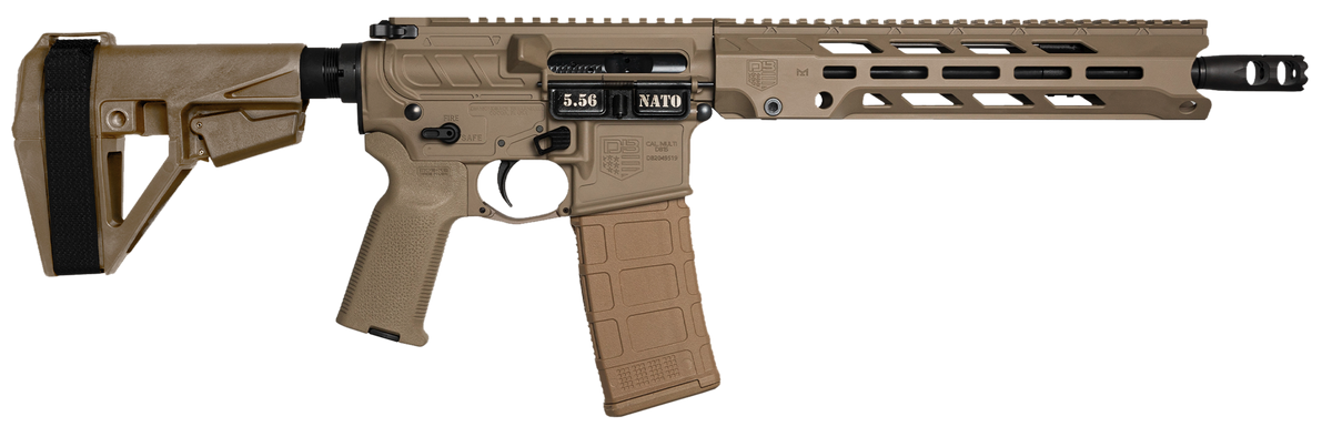Diamondback DB15 Obsidian 5.56 NATO 11.5" 30+1 Semi-Auto Pistol - SBA5 Brace - FDE