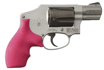 Hogue Rubber Bantam Cobblestone Pink Rubber Grip w/ Finger Grooves S&W J-Frame Round Butt