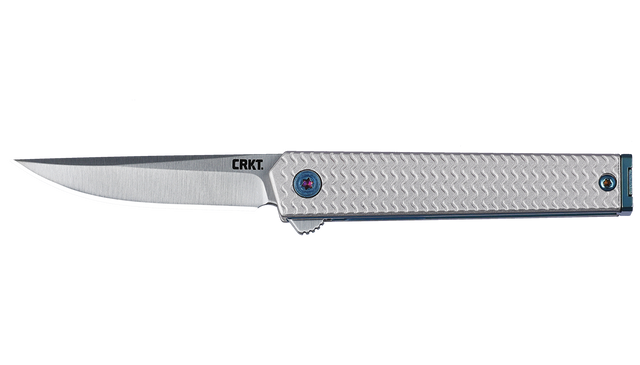 Columbia River CRKT 7081C CEO Microflipper 2.36" Folding Drop Point Plain Satin 12C27 Silver Aluminum
