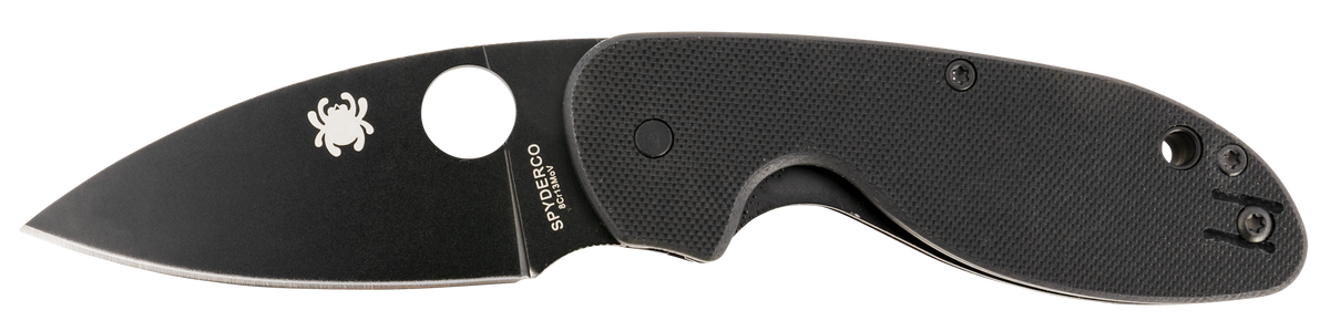 Spyderco Efficient 2.98" Plain Edge Black DLC 8Cr13MoV Black G10 Folding Knife