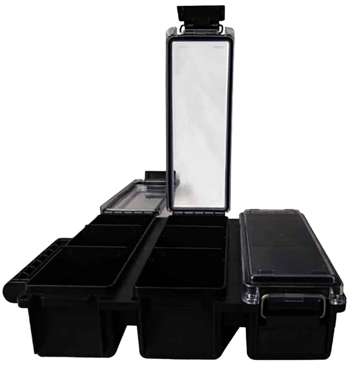 Berry's Tri-Can Triple Ammo Can 3-Compartment Black Plastic Box