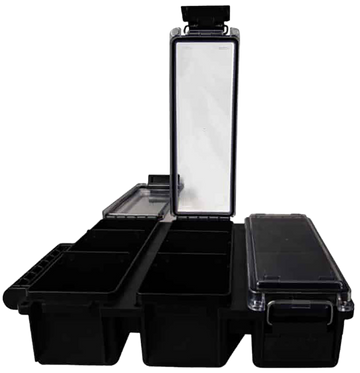 Berry's Tri-Can Triple Ammo Can 3-Compartment Black Plastic Box